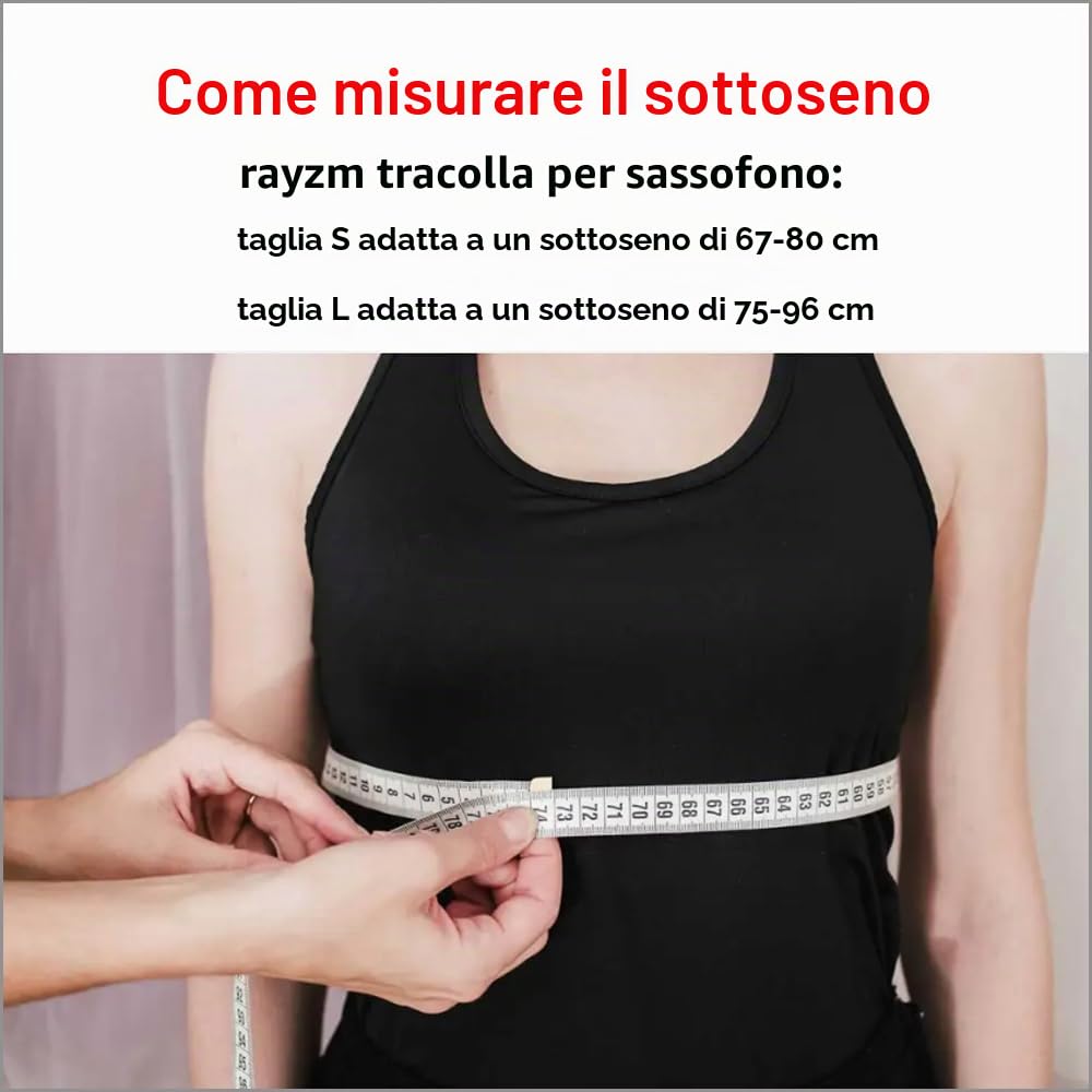 Rayzm Cinghia per sassofono, universale a doppia tracolla in pelle per Sassofono, tracolla imbottita regolabile per sassofono Alto Saxon Tenor Soprano (L)