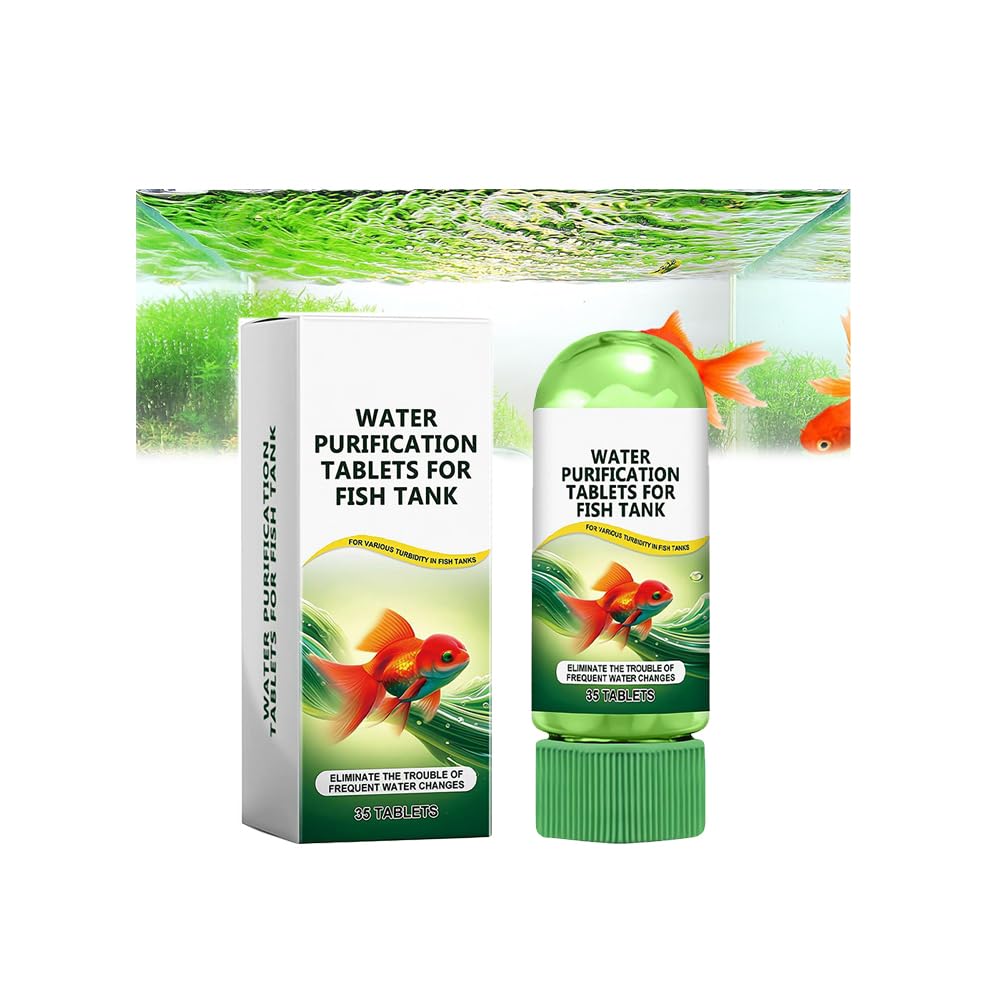 Powerful Aquarium Water Purification Tablet,Water Purification Tablets for Fish Tank,Efficient Clear Turbidity &Improve WaterQuality,Remove All Kinds ofTurbidity from Fish TankWater,for AquariumLover