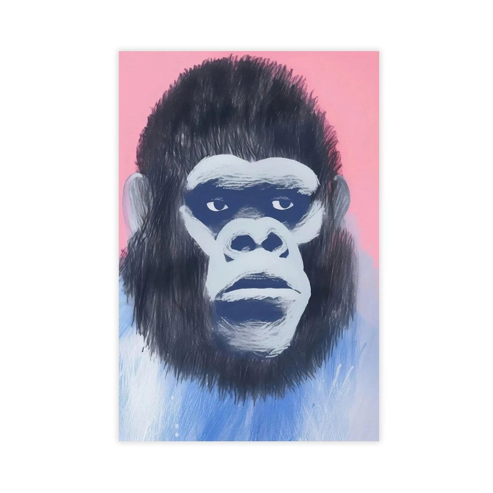 Bareronor Playful Gorilla Poster Canvas Poster Bedroom Decor Landscape Office Room Decor Gift 8" L X 12" W