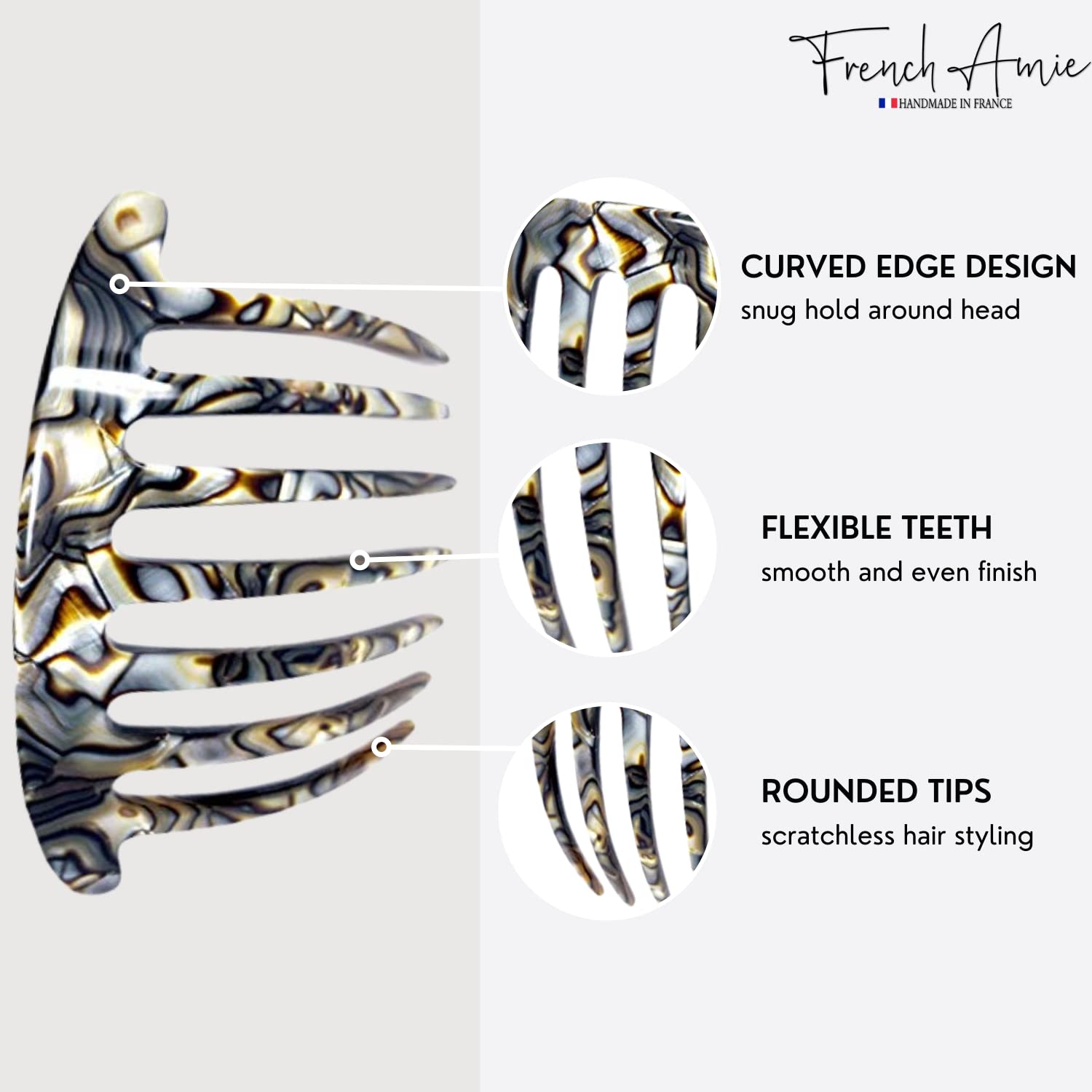 Women Hair Comb Celluloid Side Clip Handmade Durable Stylish France Gift 16 Pieces Hair Comb French Hair Side Combs Set Lightweight  main image 4