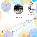 12 Pieces Eraser Pencils Set for Artists, Professional Highlight Painting Eraser Wooden Sketch Eraser Pen for Sketching, Revise Erasing Details Charcoal Drawings, 6.9 Inch