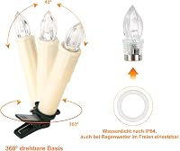 yunsheng Karácsonyi LED Gyertyafüzér - 20 db Elemes, Távirányítós, Időzíthető, Vízálló Fényfüzér Karácsonyfa Dekorációhoz, Meleg Fehér Fénny 5