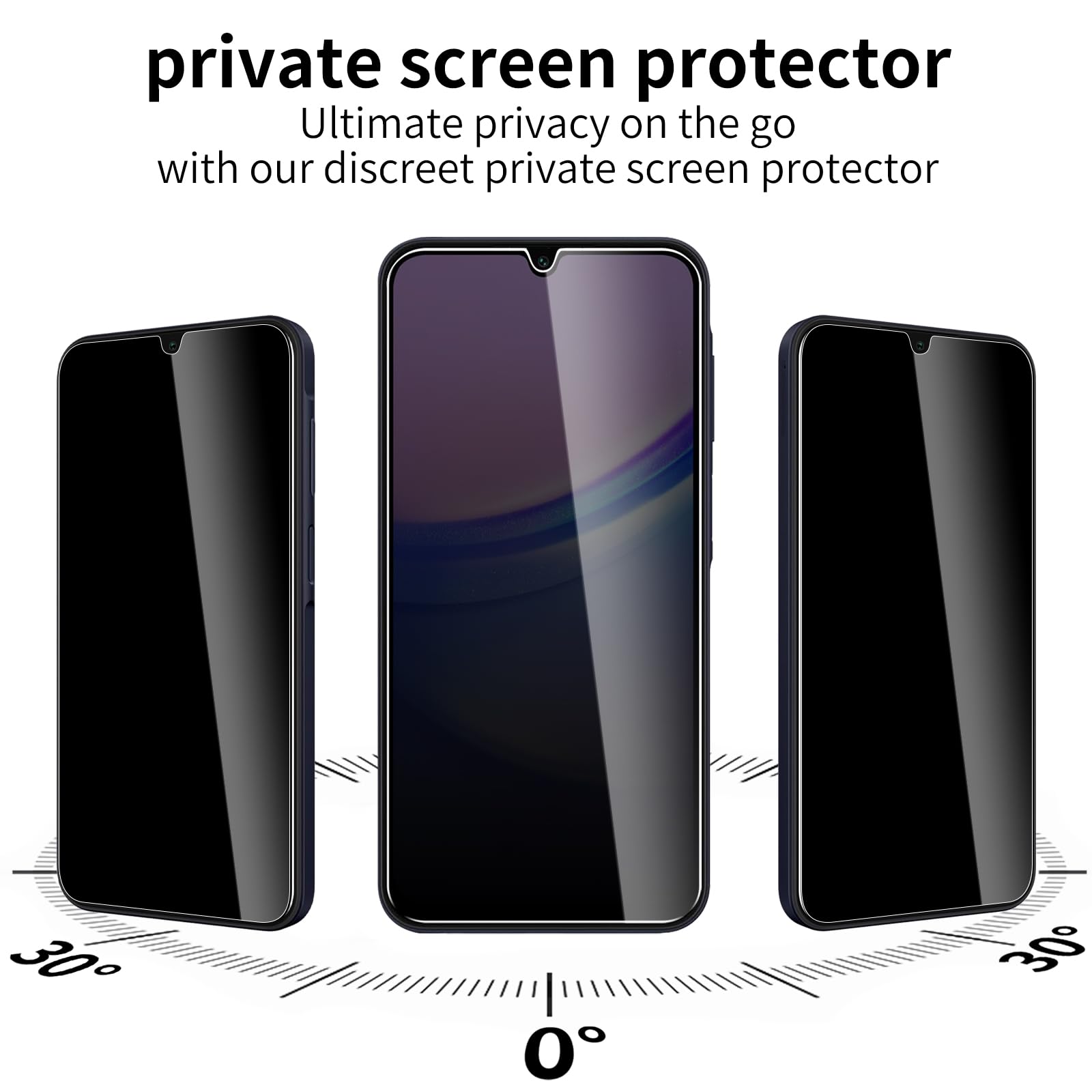 Paquete de 3 + 3 protectores de pantalla de privacidad para Galaxy A15 + protector de lente de cámara, película protectora antiespía, película de vidrio templado resistente a los arañazos, protección