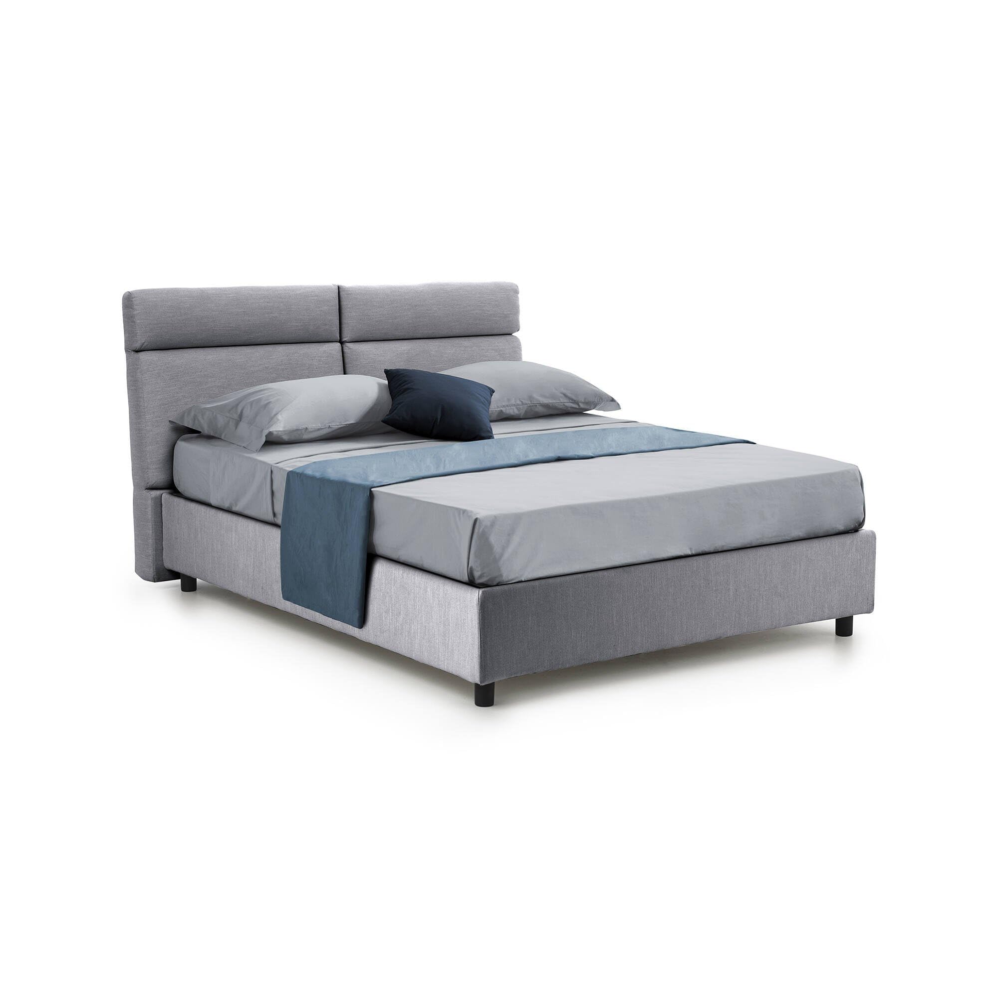 Dmora Rosamunda - Cama de Matrimonio desenfundable - Color Gris - Medidas 160 x 190 cm - Fabricado en Italia