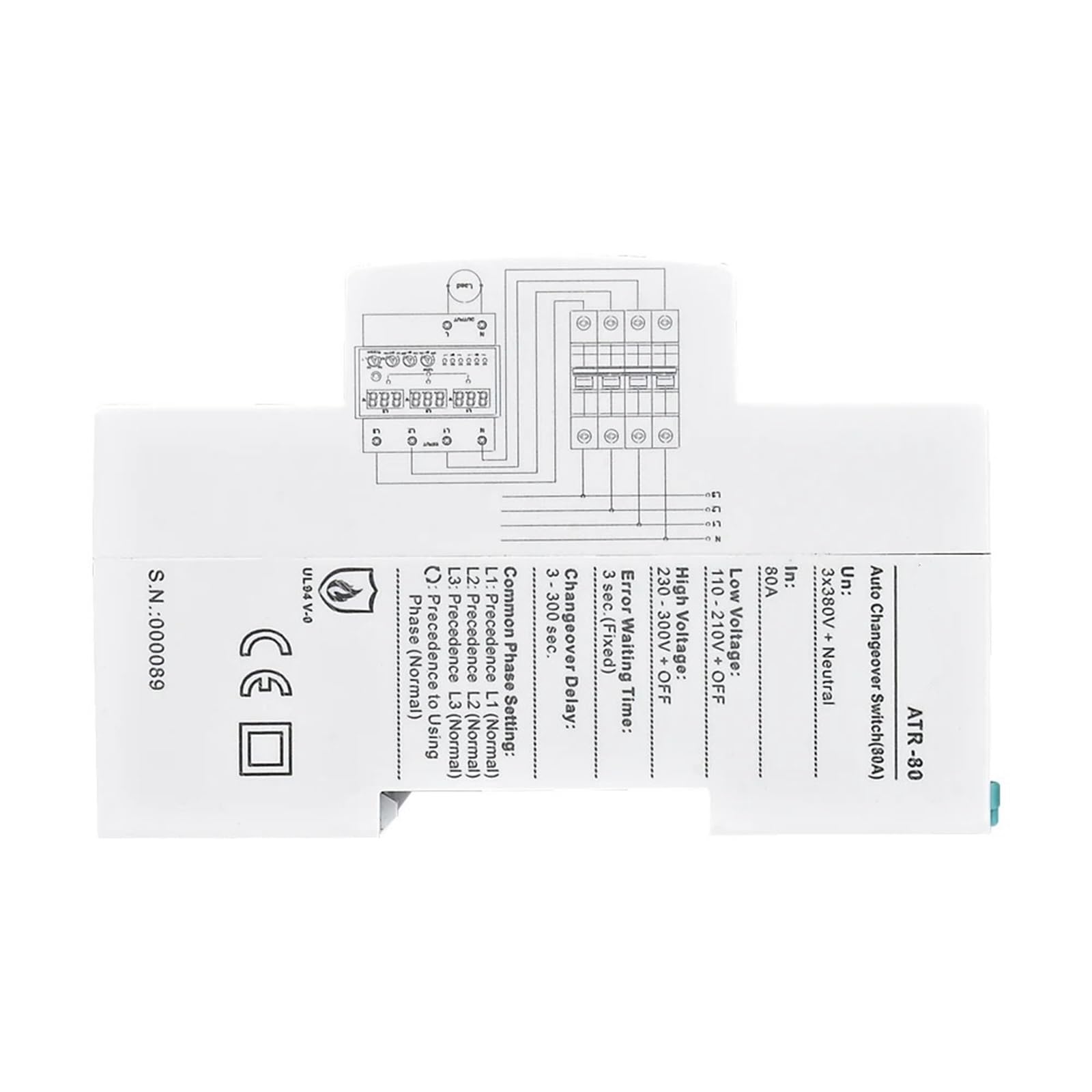 ATR-XX 3P4W relais de changement de phase automatique 63A,80A,100A 1 pièces(100A)