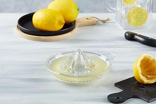 Miniatura 3 de Exprimidor de limón de vidrio, exprimidor manual para naranja, pomelo, cítricos pequeños, extractor manual con mango y boquilla de vertido, vidrio