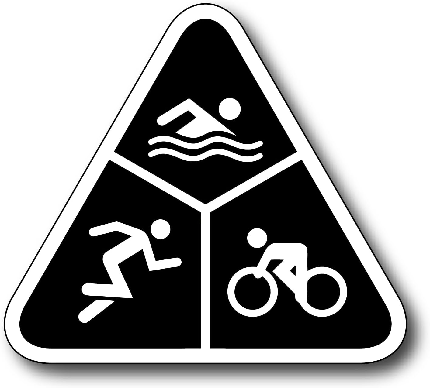 Triathlon Run Bike Swim car Bumper Sticker 4" x 4"