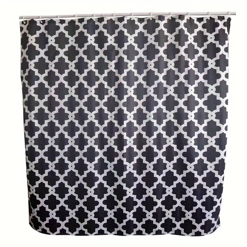 Rideau de douche imperméable anti-éclaboussures avec 12 crochets motif marocain