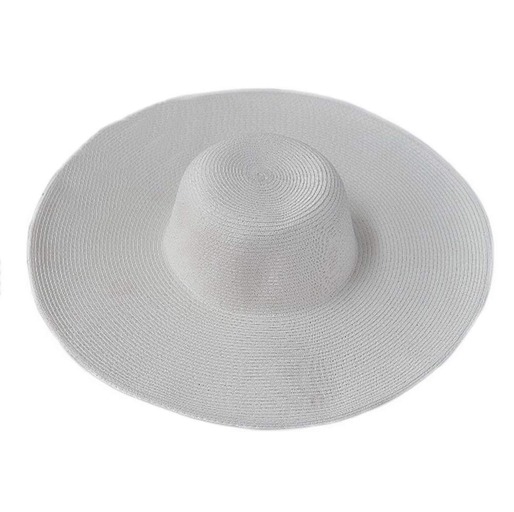 Sombrero de sol de ala ancha para mujer, gorra de paja para prevenir los rayos del sol (blanco), Blanco