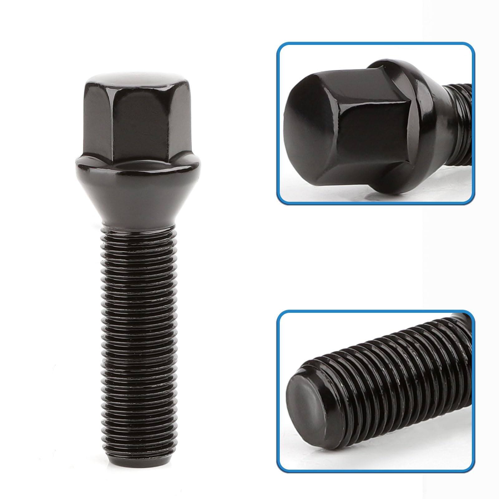 Komplet 20 śrub koła M12x1,5 x45mm do felg – łeb stożkowy 60° klucz 17mm – BMW
