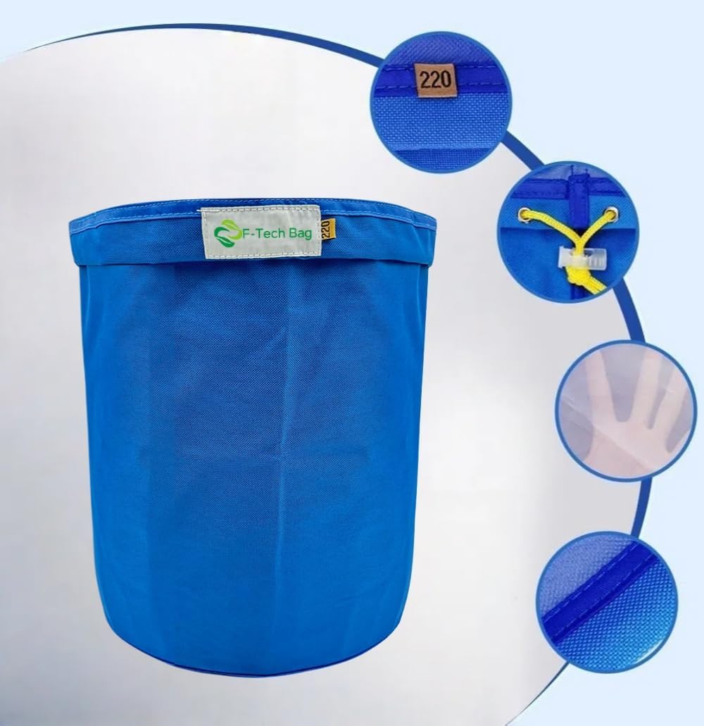 20 Gallon 5 Pack Filter Bag with Filter Screen and Storage Pouch for Hydroponics, Gardening, Juice etc.