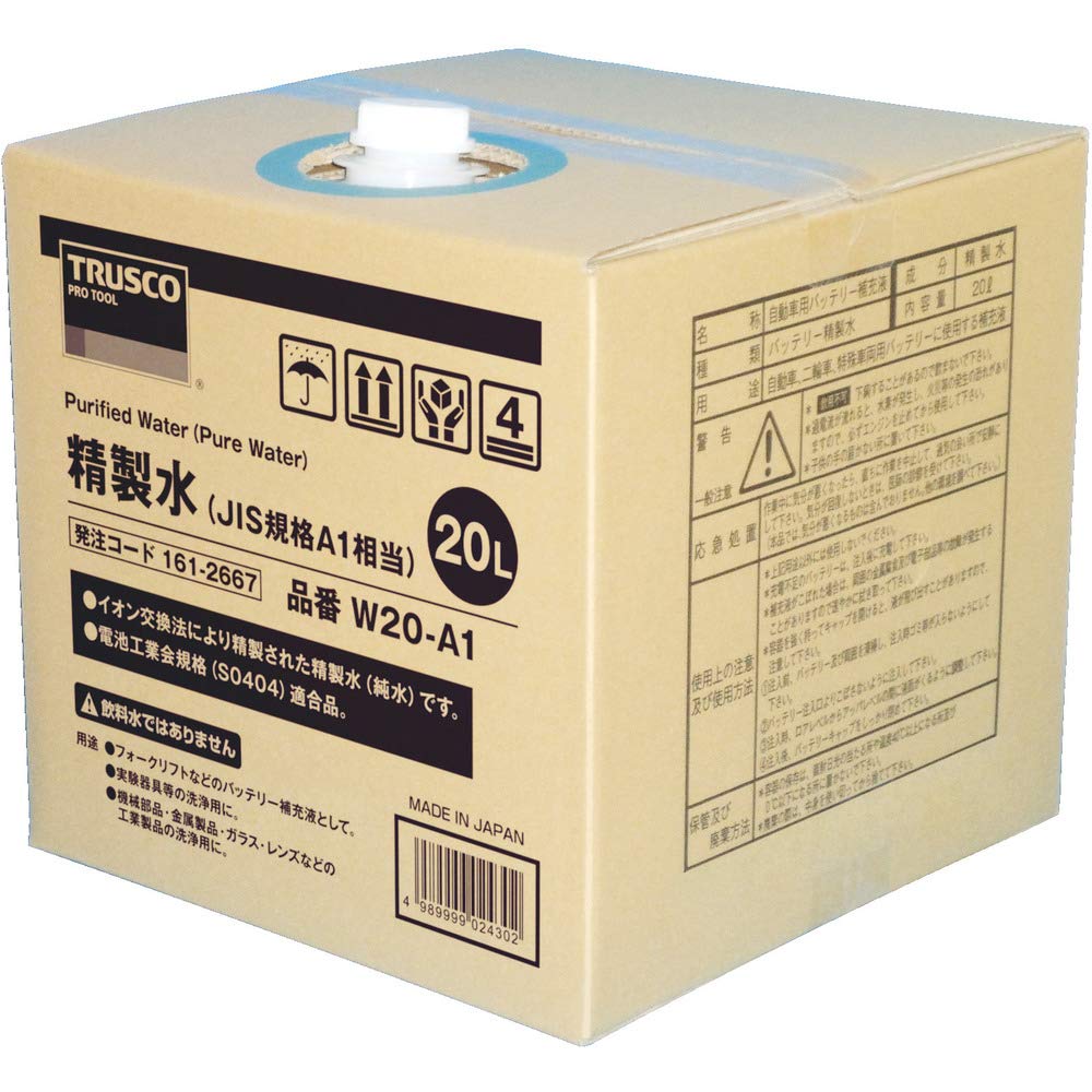 トラスコ中山(TRUSCO) 精製水(純水) パウチタイプ JIS規格A1~2相当品 2L W2-A2 - 2