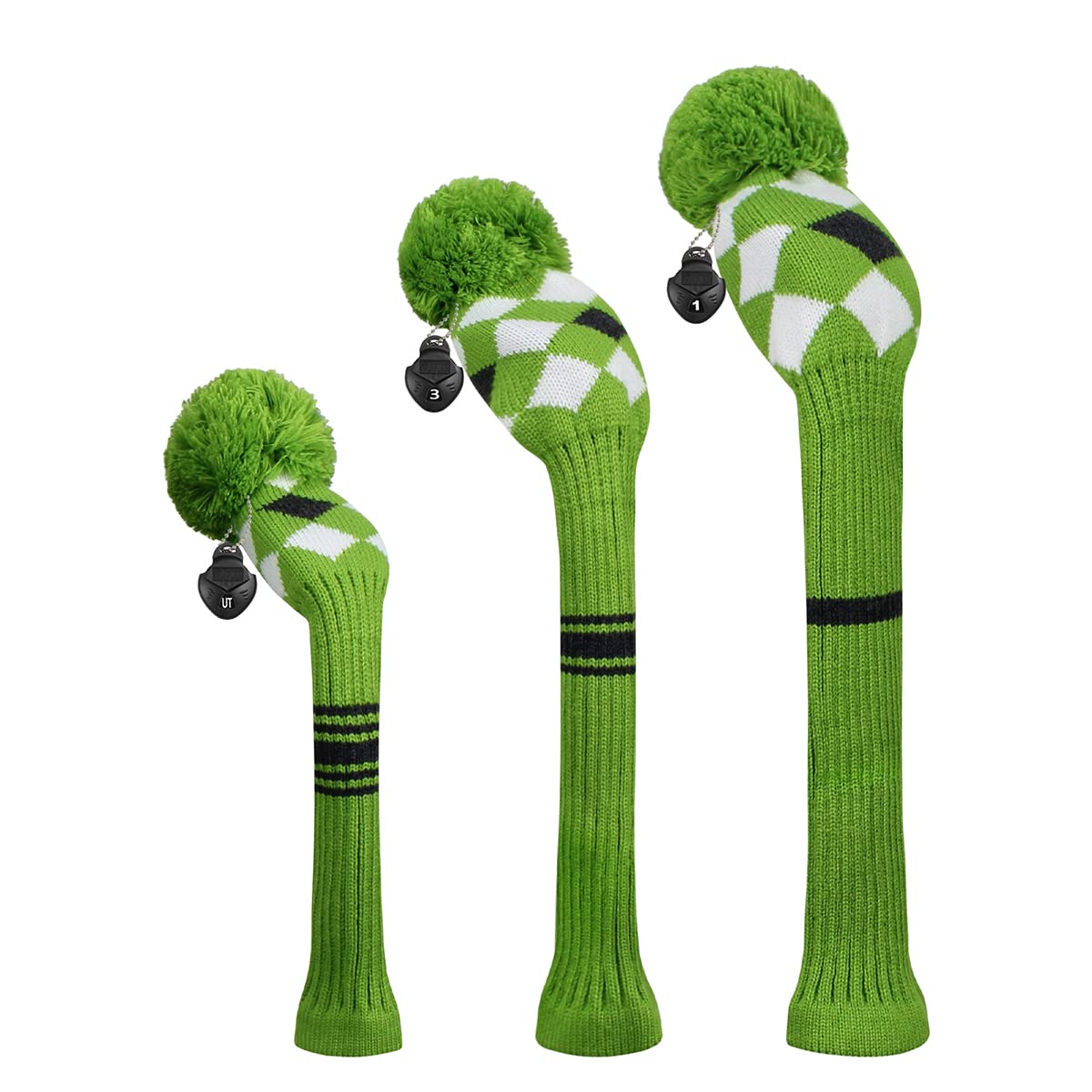 Scott Edward 3 Piezas de Cubiertas de Cabeza de Golf, Incluye Cubierta de Conductor, Cubierta de Calle, Cubierta híbrida, con Etiquetas de números giratorios