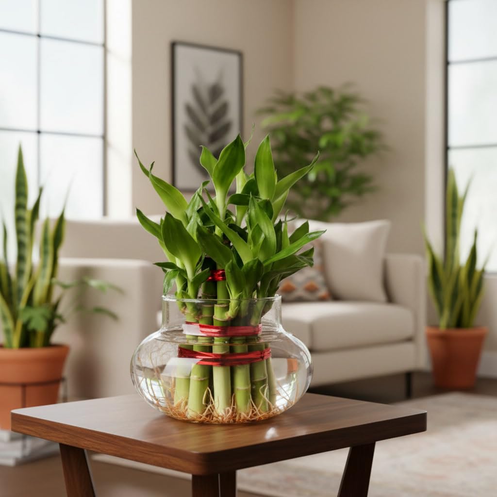 Lucky Bamboo Plant - Good Luck & Air Purification -5