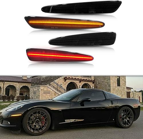 Miniatura 13 de Kit de montaje de carcasa de luz de marcador lateral delantero y trasero de lente ahumada compatible con lámpara LED de marcador lateral Chevrolet