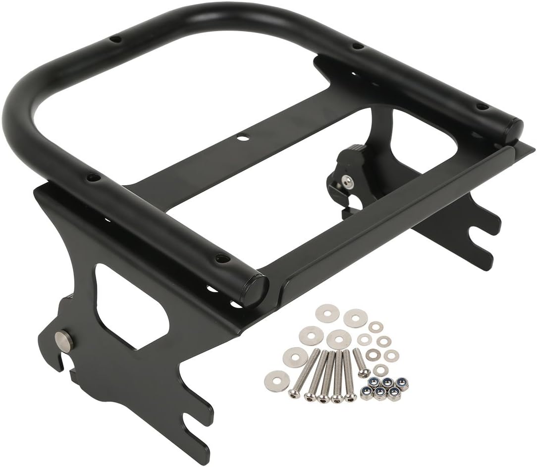 XMT-MOTO Detachable 2-up Tour Trunk Mount Luggage Rack Fit for Harley Davidson Road King FLHT FLHX FLTR 1997-2008