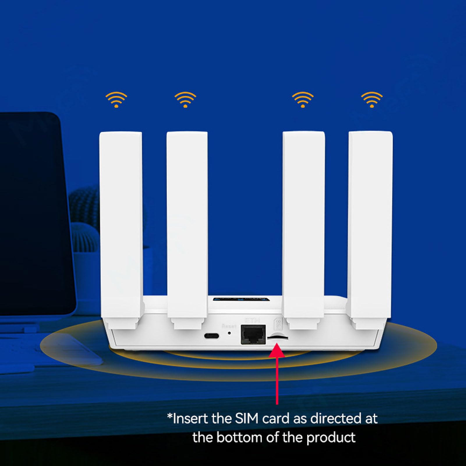 AUNMAS Routery do Bezprzewodowego Internetu, Gniazdo Karty SIM Łatwa Konfiguracja Szybki Bezprzewodowy Router Internetowy o Szybkości 300 Mb/s do Użytku w Domu, w Podróży