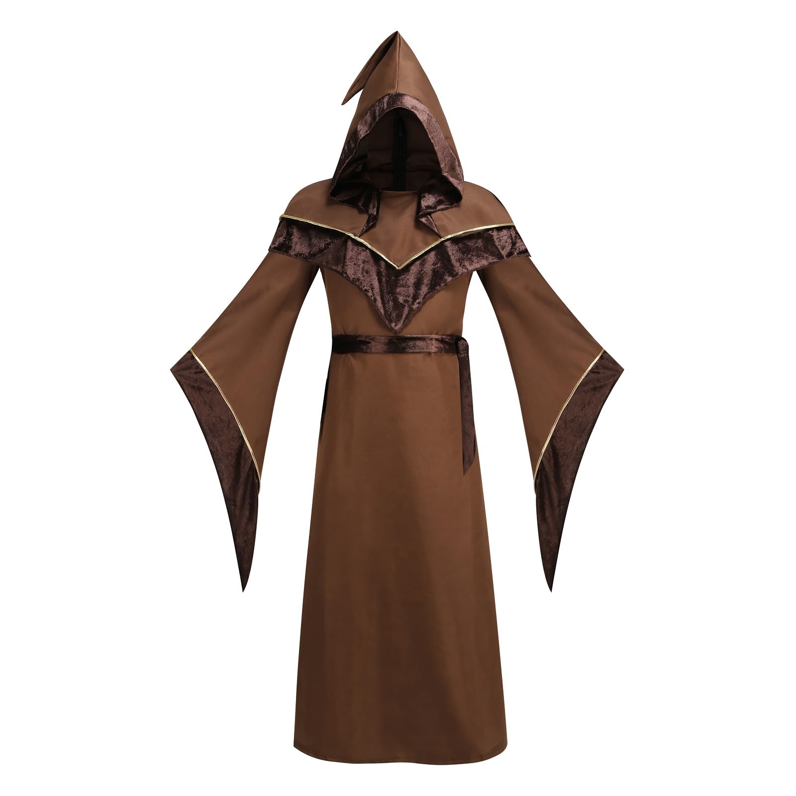 Colorful House Wizard Robe Adult Men Mystic Sorcerer Costume Medieval Vintage Renaissance Warlock Cloak