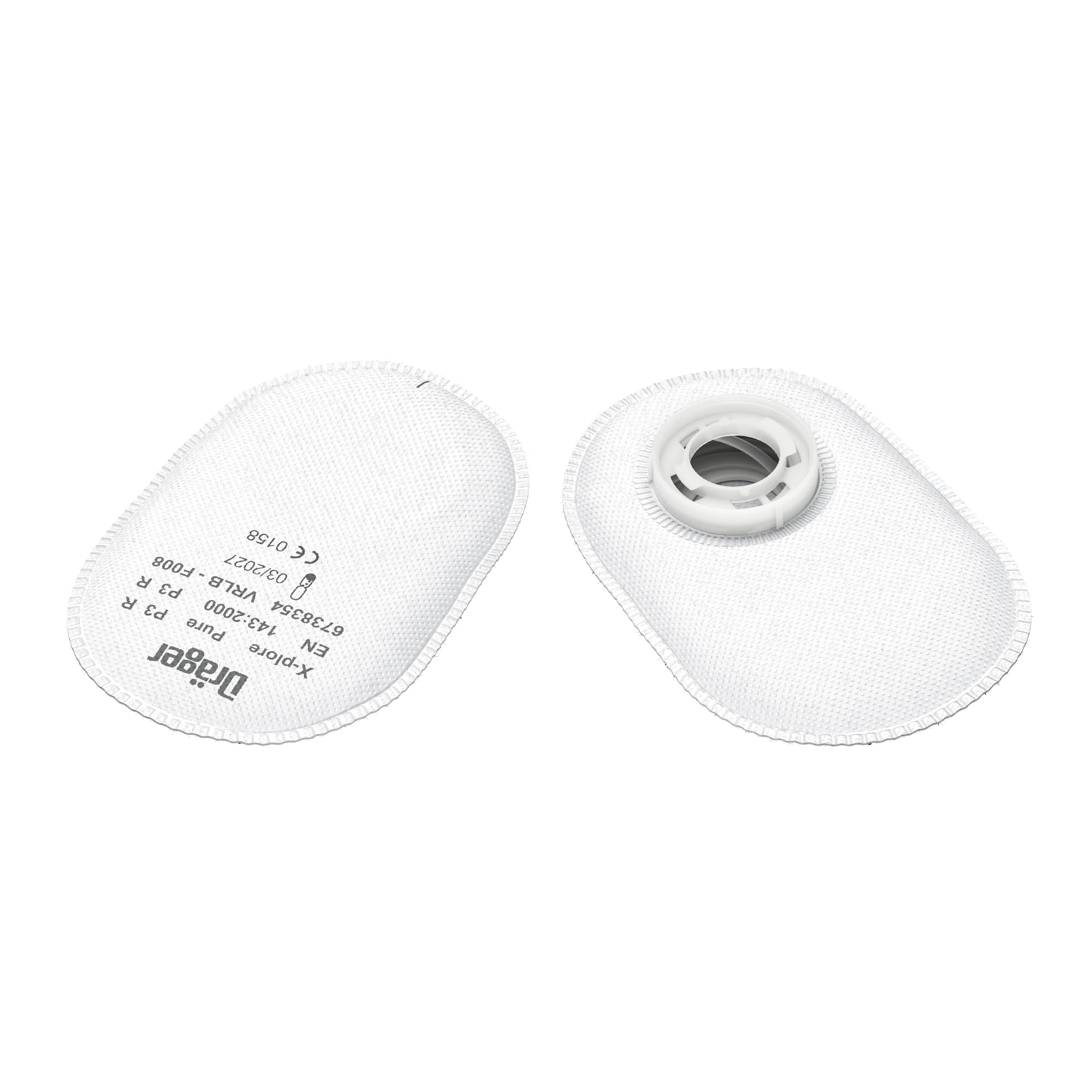 Dräger White X-Plore Pure P3 Bayonet Filters, Replacement Particle Filters Protecting Against Asbestos, Wood Dust And Metal Dust (2 Filters)