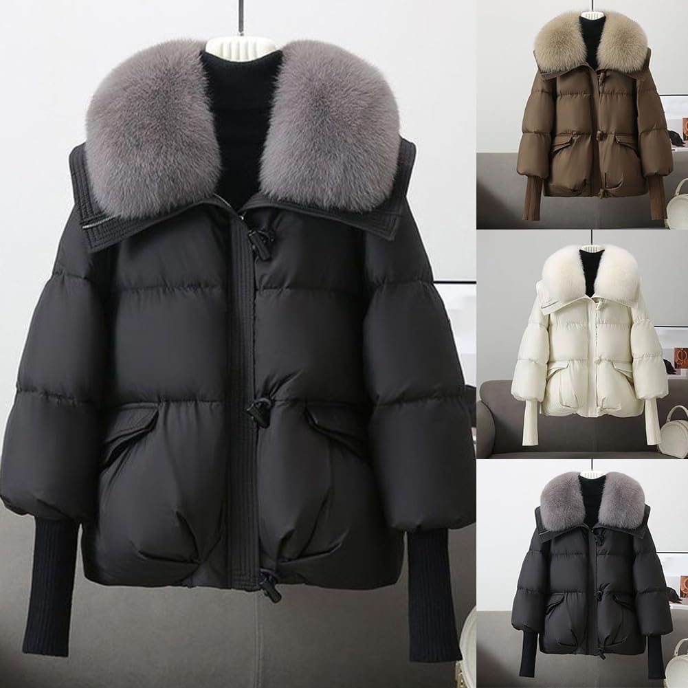 Cappotto invernale da donna, spesso, caldo, trapuntato, con colletto a risvolto, effetto piumino, per il tempo libero, outdoor, nero, M-2XL