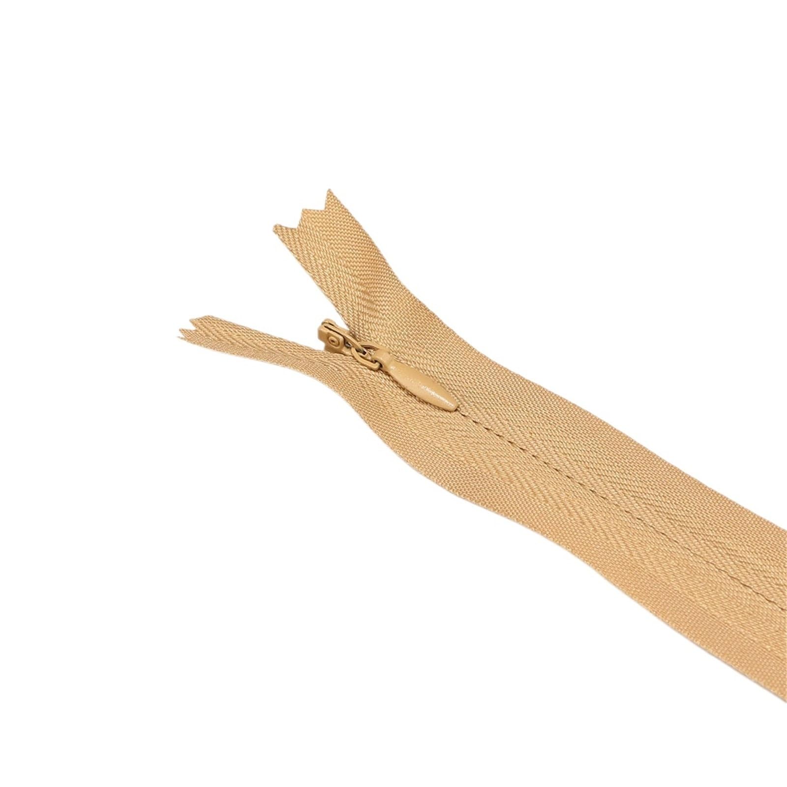 Zips for Sewing 5pcs 18cm-60cm Invisible Zippers Replacement for Premium Hidden Zipper Dresses, Pants, Shirts, Pockets, Etc Sewing Supplies(5pcs-Khaki,40cm)