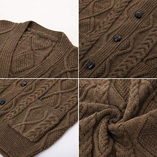 Image of PJ PAUL JONES Mens Cable Knit V Neck Sweater Vest Button Up