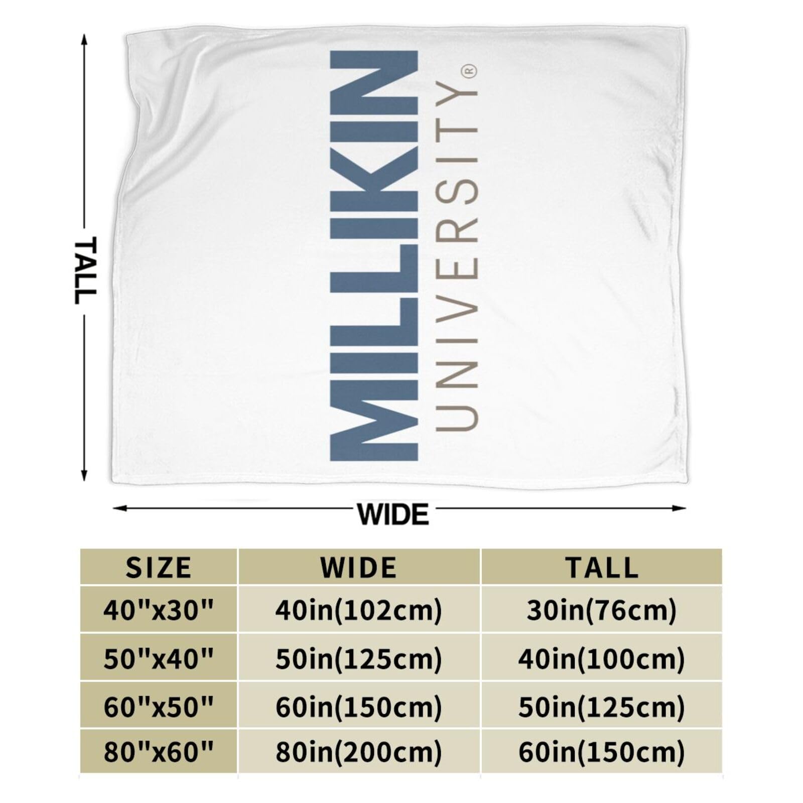 Millikin University Logo Fleece Blanket - Super Soft Microfiber Throw For Couch, Bed, Or Gift