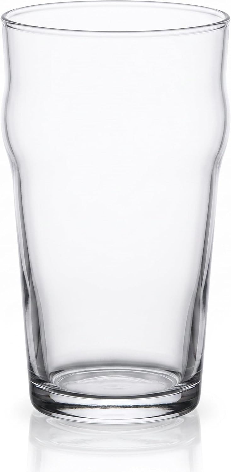 Necessia 20 oz Beer Glasses Fully Tempered - Set of 2 | Classic English Pub & Nonic Pint Glass