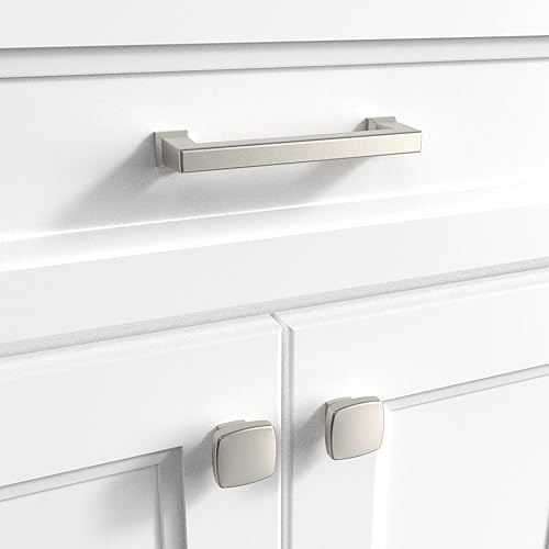 Miniatura 9 de 30359 - Tirador de puerta y cajón Conrad - 6 pulgadas de centro a centro, níquel satinado cepillado
