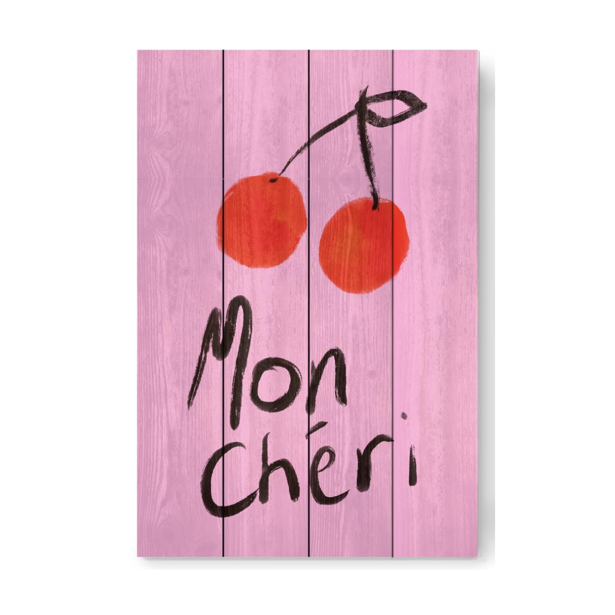 artboxONE Holzbild 45x30 cm Natur Mon Cheri Rosa Rot von Künstler Ruby and B