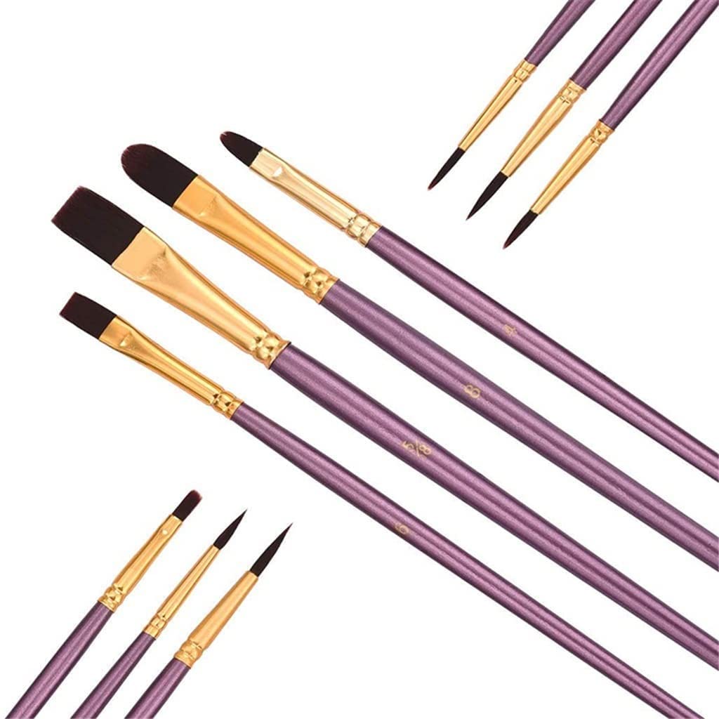 XBTGS Juego de 10 pinceles de pintura para acrílico, óleo, acuarela, artista, kits de pintura profesional, juegos de pinceles,