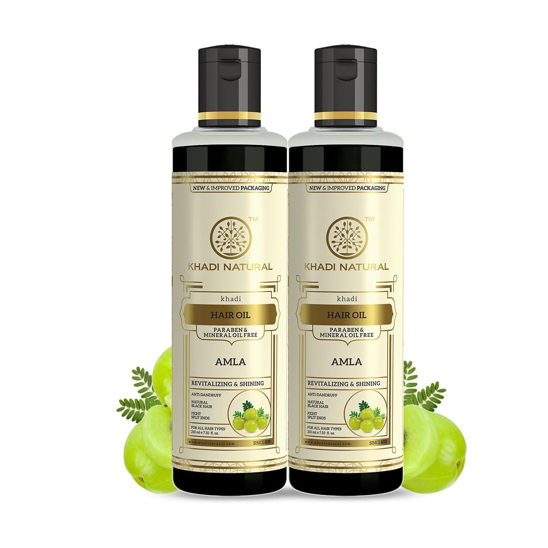Khadi Natural Pure Amla Hair Oil Controls Hairfall| Revitalizes dull and damaged hair|Paraben & Mineral Oil Free|Suitable for All Types of Hair|Pack of 2 | (210 * 2) (420 ml)-picture-37