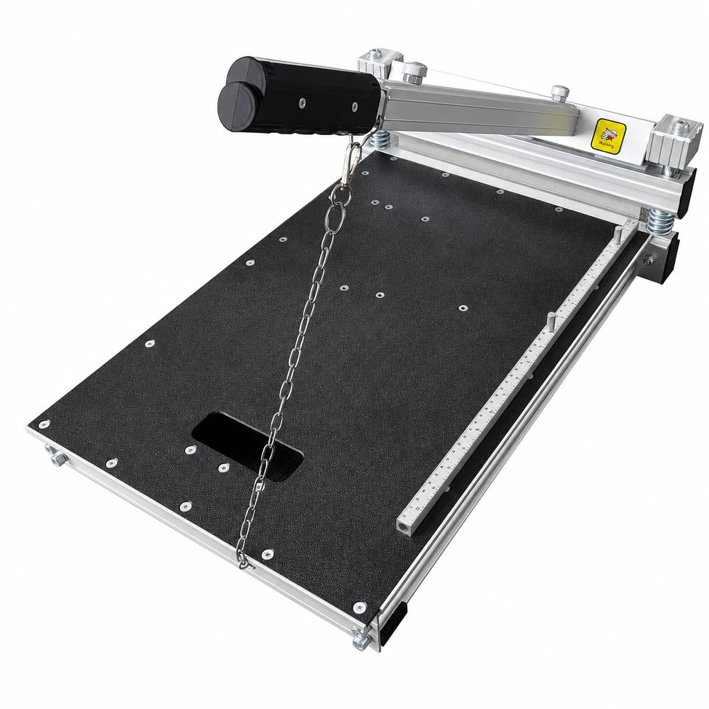 Maszyna do cięcia podłóg, przecinarka do podłóg laminowanych, narzędzia do podłóg, szerokość cięcia 340 mm, rozmiar paneli 550 x 500 mm, do podłóg wielowarstwowych, parkietów, gumy