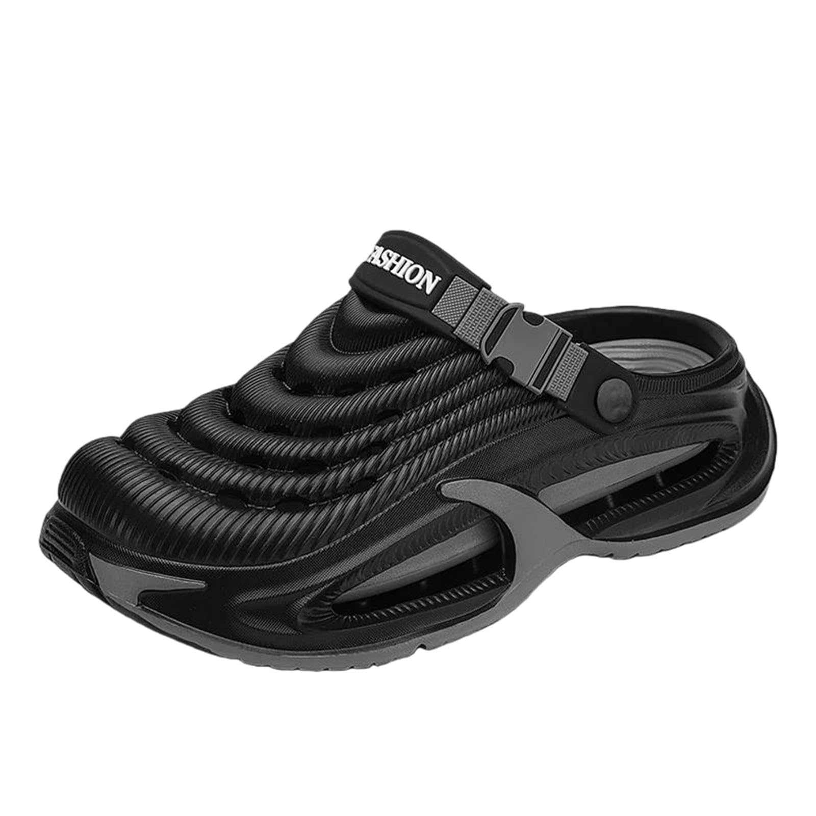 Pantofole Sport Estivi da Uomo all'Aria Aperta, Sandali con La Suola Spessa per Guadare in Acqua E Spiaggia-nero-44-45