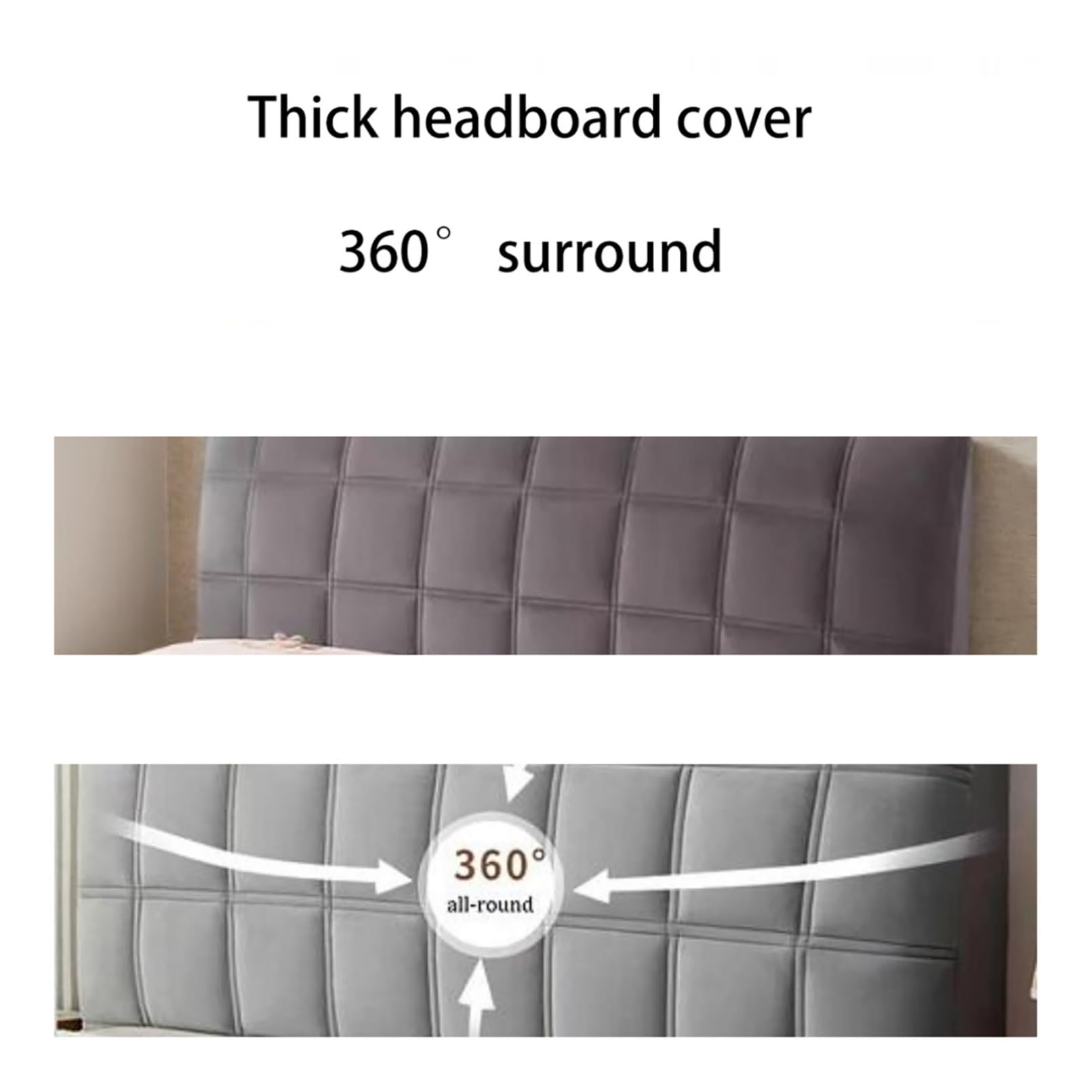Genérico Cubiertas de cabecera de Cama de Terciopelo Todo Incluido Lavable Funda de Respaldo para Cama Individual/Reina/Doble Protector de Respaldo,F,230cm