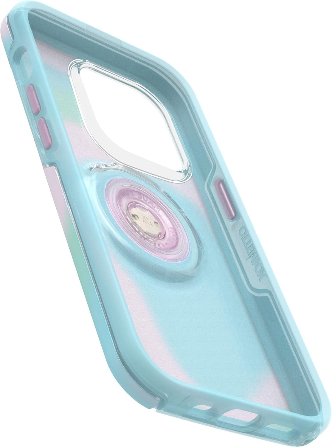 OtterBox iPhone 14 Pro Otter + Pop Symmetry Series Clear Case - Glowing Aura (Pink), Integrated PopSockets PopGrip, Slim, Pocket-Friendly, Raised Edges Protect Camera & Screen - Image 4