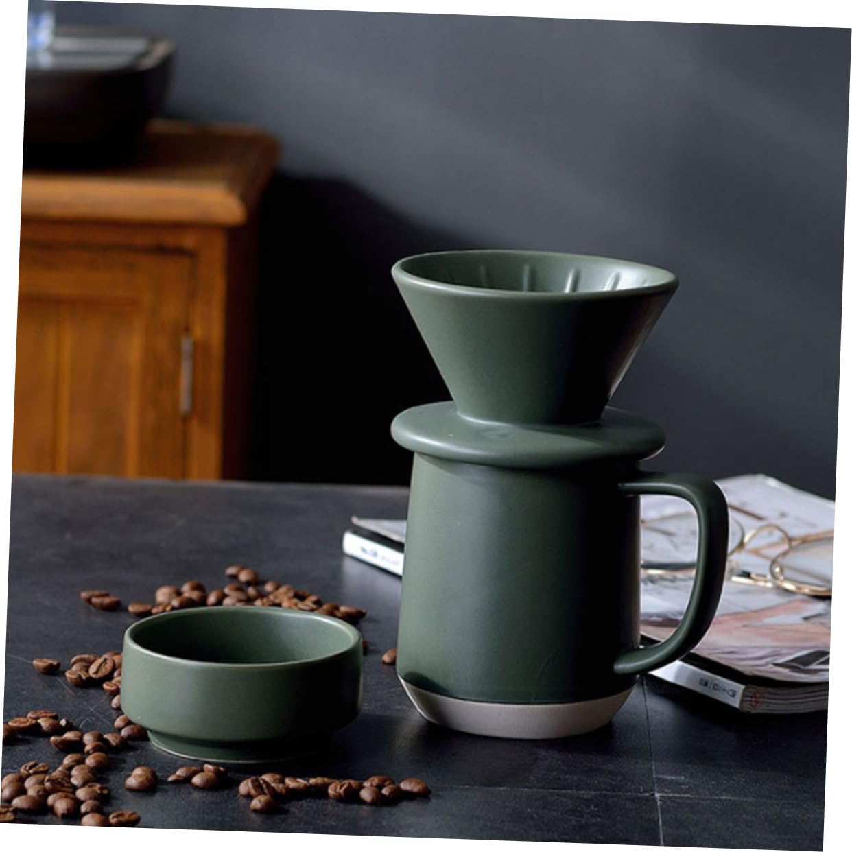 DOITOOL Taza de Filtro de Cerámica para Café Función de Filtrado Fino, Diseño Sencillo y Materiales Duraderos, Adecuado para Uso Práctico Hogar