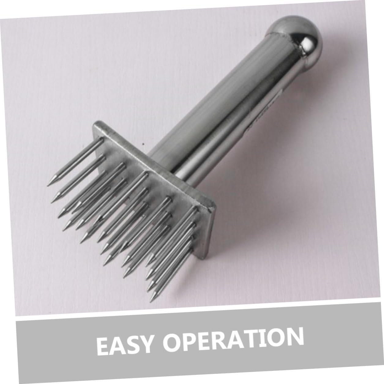 FUOYLOO Stainless Steel Meat Tenderizer with Sharp Needles Kitchen Hammer for Beef Pork Chicken Ergonomic Handle and Reusable Meat Loosening Tool for and BBQ