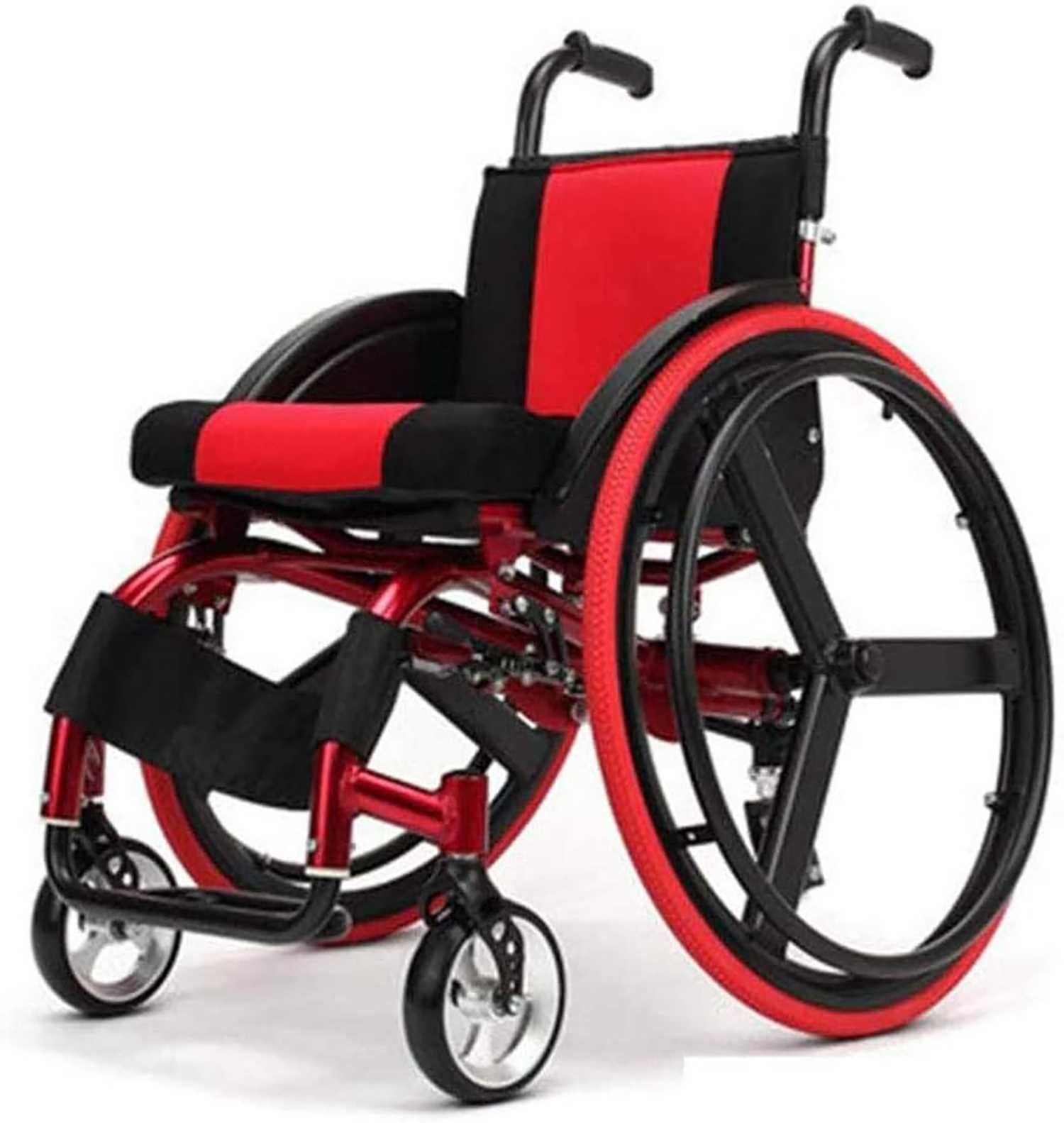 Wheelchair Sports, Foldable Manual Sport With Detachable Wheels, Leisure Big Wheels Transport Chair