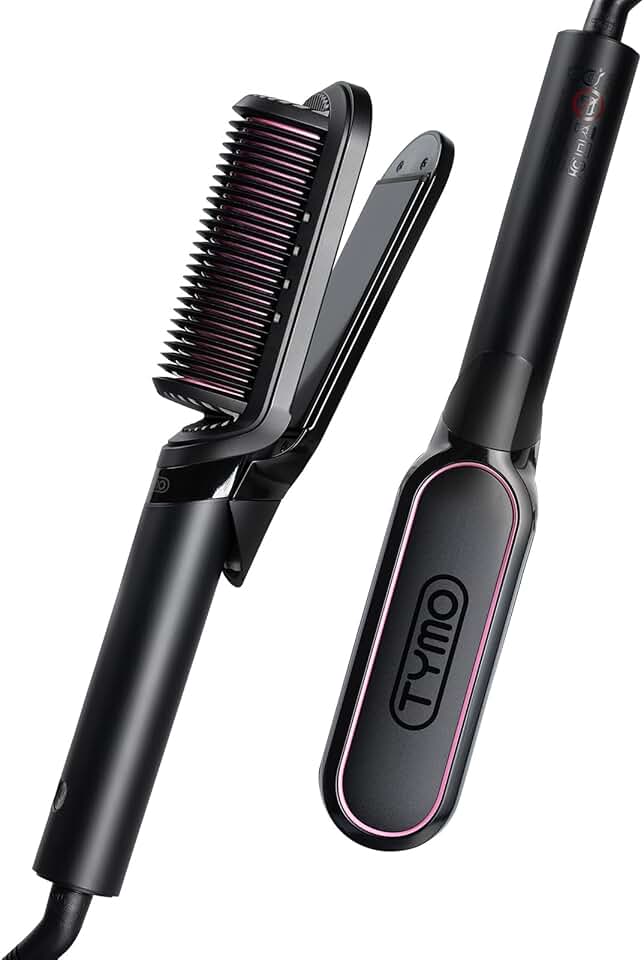 TYMO Flat Iron Hair Straightener Brush 2 in 1