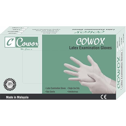 Latex Examination Gloves Large Pack of 100