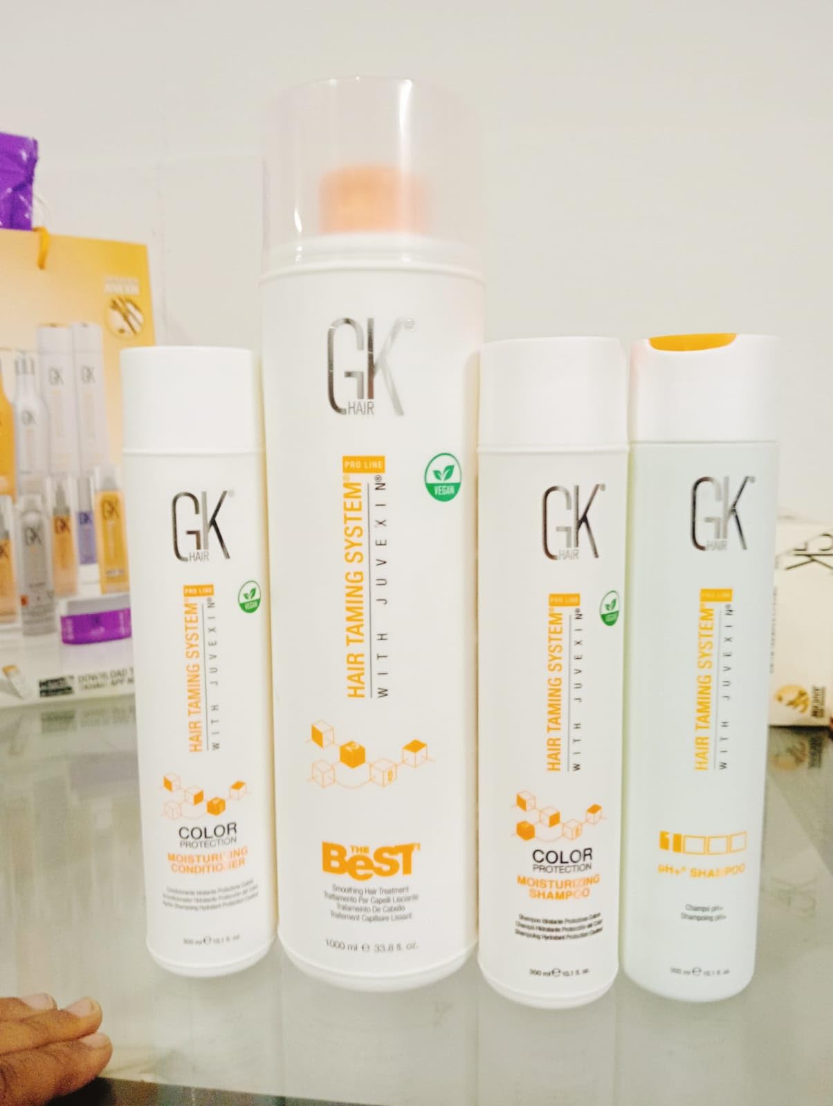 GK HAIR Global Keratin Best Professional Set 1000ml Straightening, Smoothing , Silky Smoothing, Natural - New Formula
