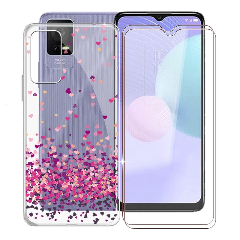 Custodia Per TCL 405 + Pellicola Vetro Temperato - Cover Morbida In Silicone TPU Trasparente Antiurto, Protezione Completa, Accessori - 2