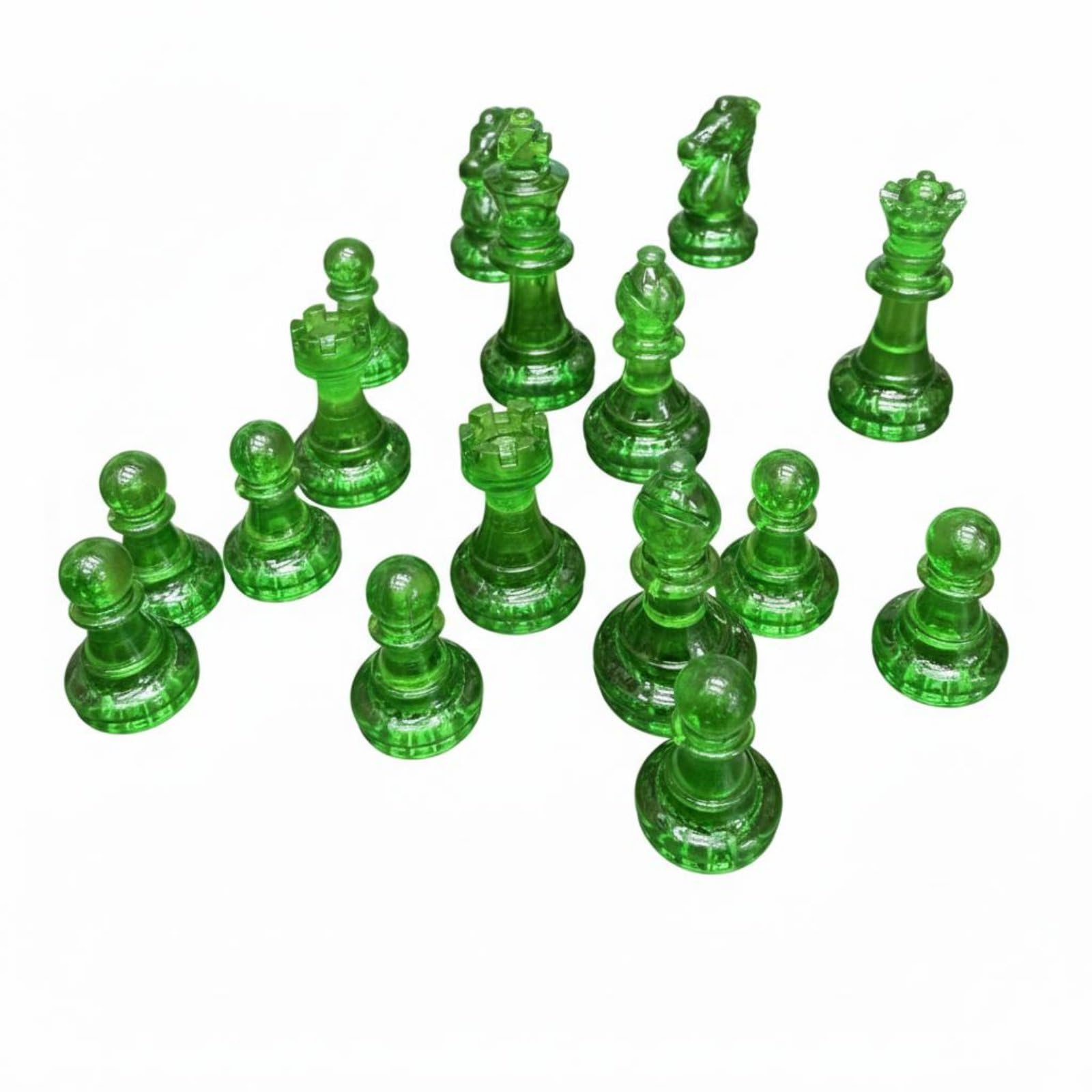 16 pcs Multiple Colors Available Transparent Chess pcs Lightweight Plastic Chessmen Portable Colored Chessmen Set Includes Storage Bag for Children-image-37