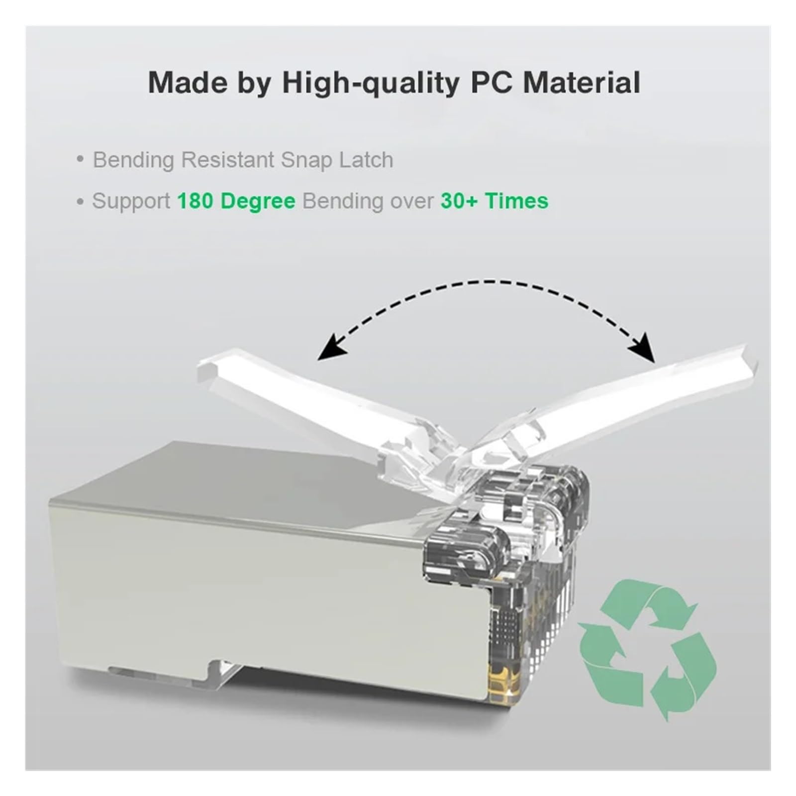 Conector Cat6 RJ45 8P8C Modular Ethernet Cable Head Plated Cat 6 Crimp Network RJ 45 Crimper Connector(100 unidades)