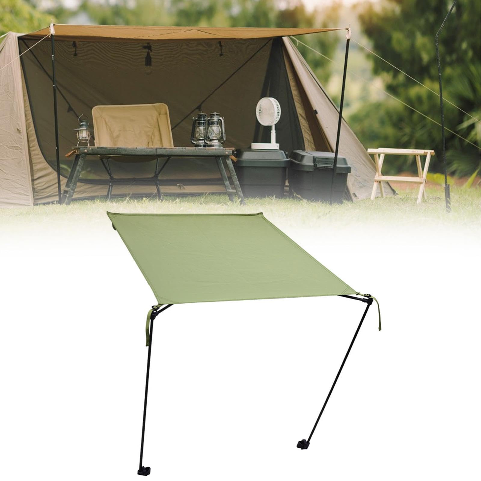 B Baosity Sombra de Silla de Camping Desmontable de Poliéster Resistente con Toldo Portátil Y Mecanismo de Ajuste Rápido Adecuada para Jardín Patio Camping Y, Verde