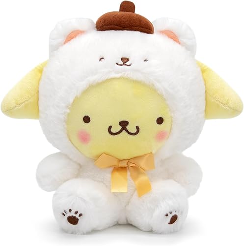 Muñeca de peluche de Pompompurin de 8 pulgadas, juguete de peluche de anime Kawaii, regalo de peluche de dibujos animados amarillo suave