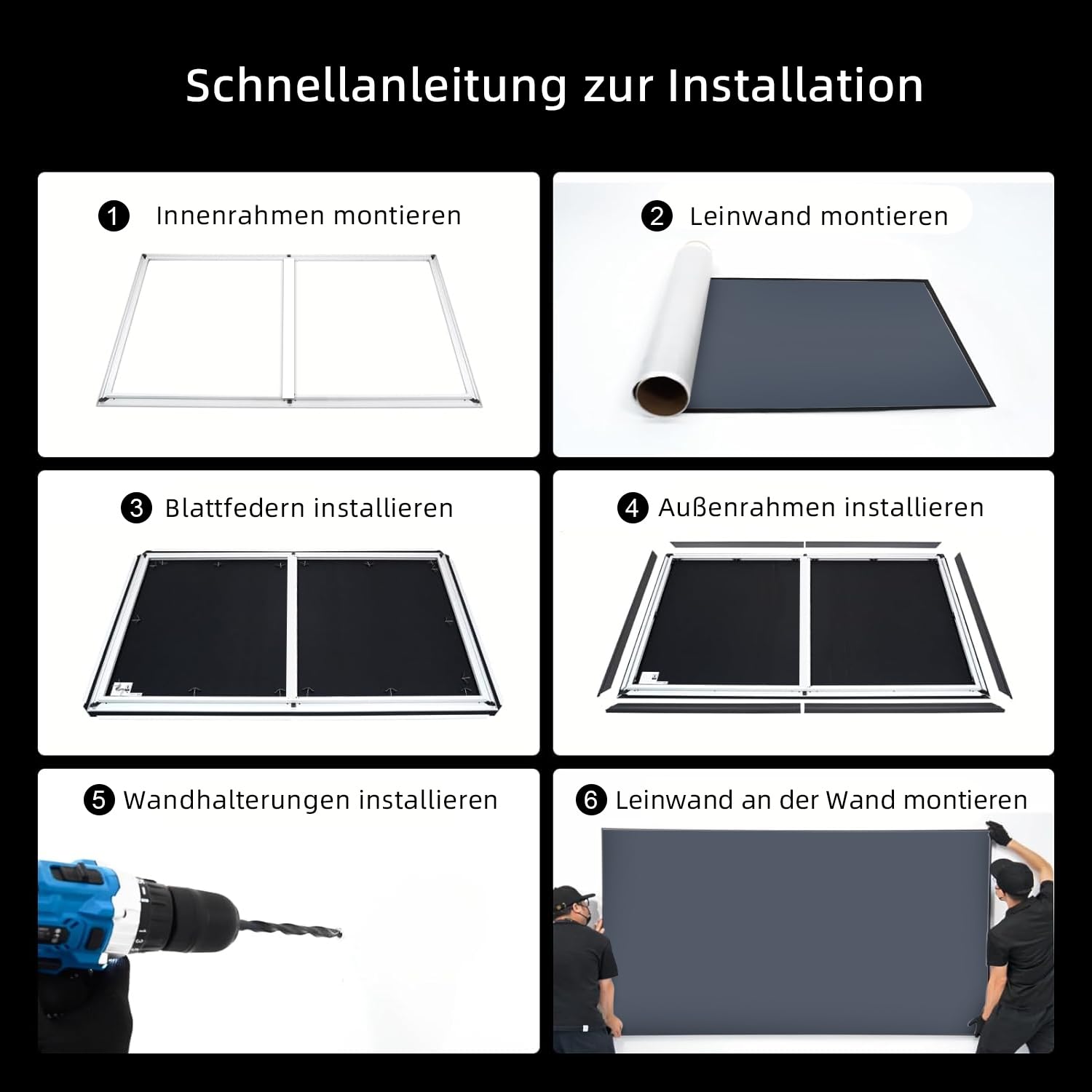 Beamer Leinwand 100 Zoll ALR für Ultrakurzdistanz Projektor, Fixed Frame 16:9 Wandmontage, PET Crystal Material, 4K/8K Laser TV, 85% Umgebungslicht abweisend, Heimkino, Classic Series