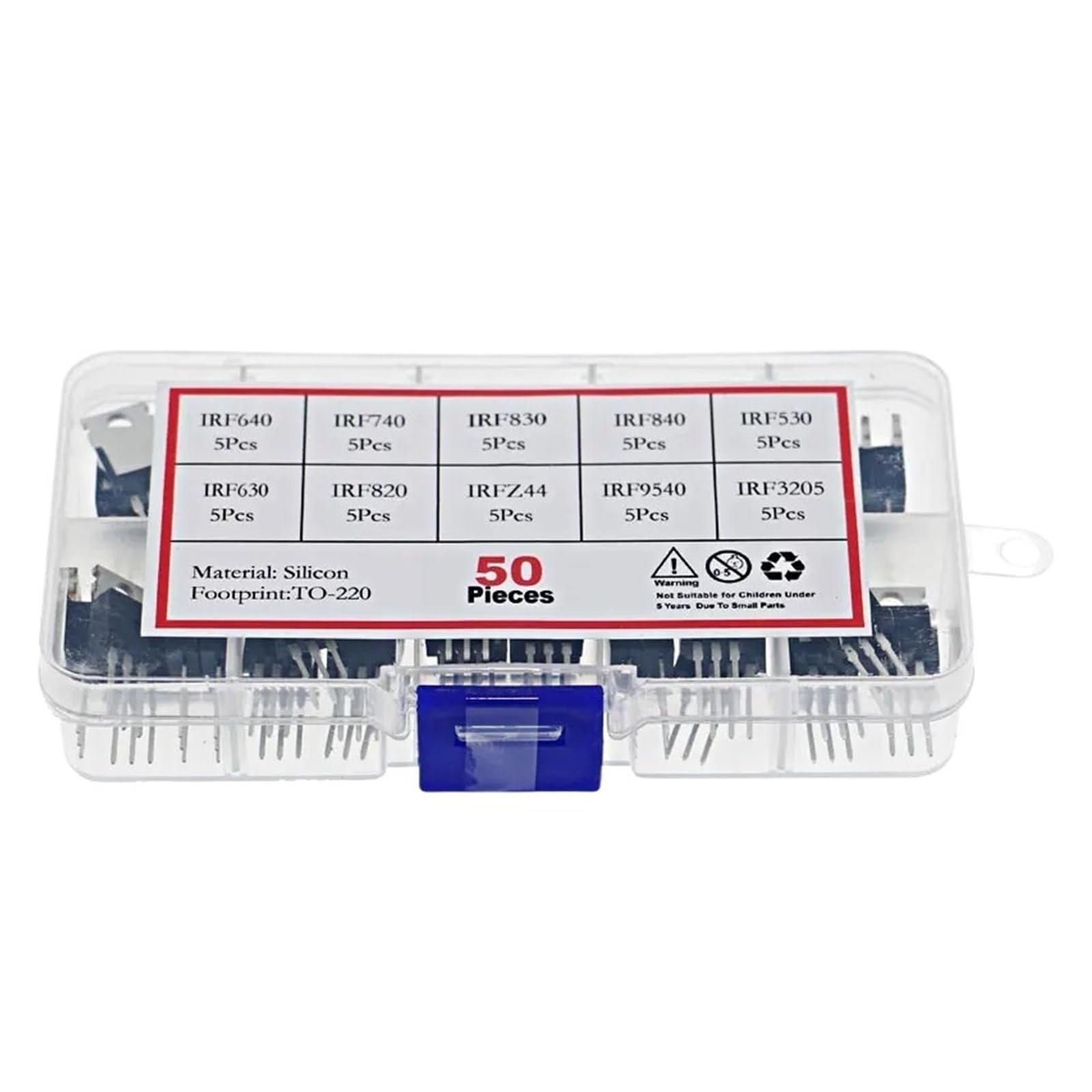 Kit surtido de transistores Mosfet de 50 piezas y 10 tipos