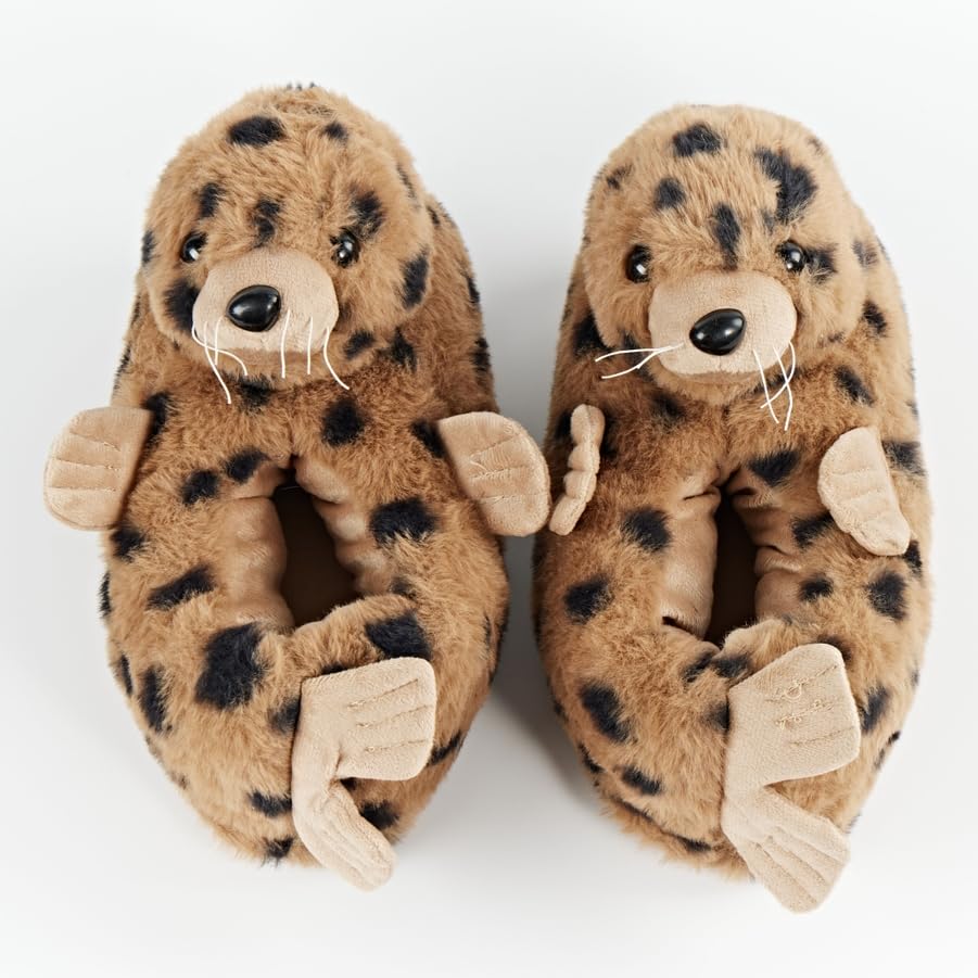 Image of ooohyeah Funny Animal Hug Plush Slippers for Women, Novelty Cute Cozy Warm Slippers with Non-Slip Grips
